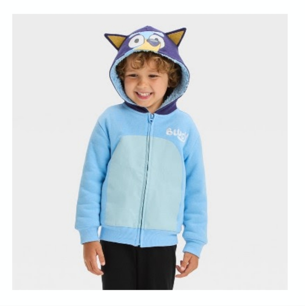 Bluey Toddler Shearling Zip Up Hoodie Cosplay Costume
